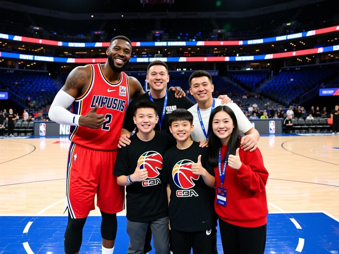 著名篮球明星与球迷合影留念  第4张